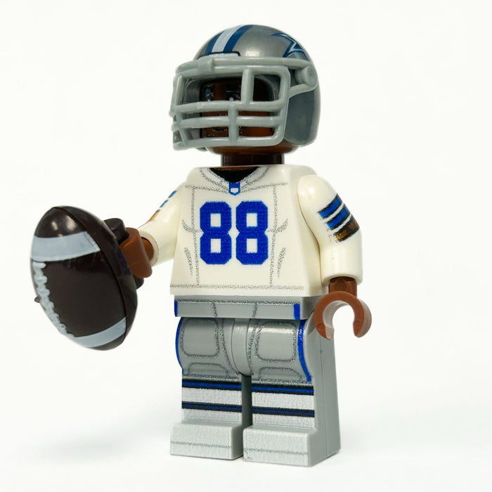 #88 WR Dallas Football Player Minifig made using LEGO parts