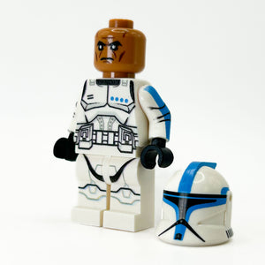 Custom Lieutenant Clone Trooper (Dark Azure, Phase 1) Minifig made using LEGO parts - B3 Customs