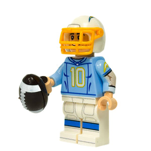 #10 QB LA Football Player Minifig made using LEGO parts