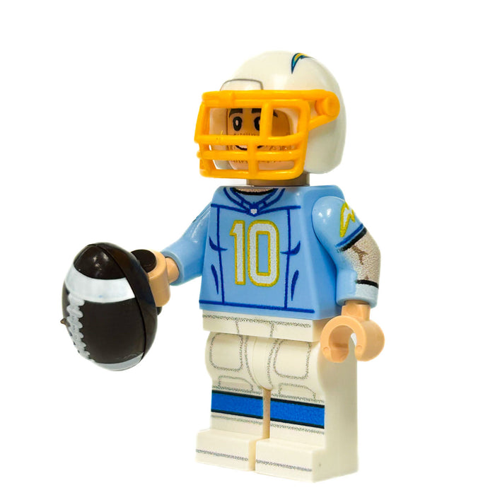 #10 QB LA Football Player Minifig made using LEGO parts
