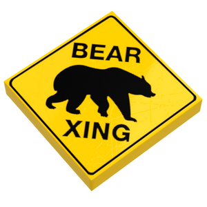 B3 Customs® Bear Xing Sign made using LEGO part