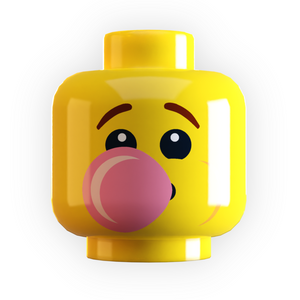 Custom LEGO Boy Blowing Bubble Gum Minifig Head
