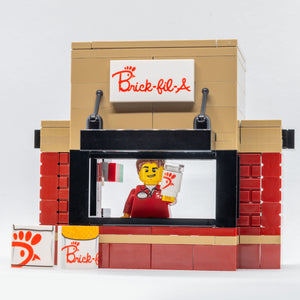 Custom LEGO Chick-Fil-A Food Stand Set w/ Minifig