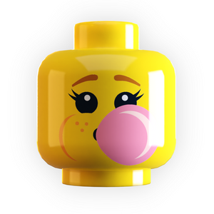 Custom LEGO Girl Blowing Bubble Minifig Head