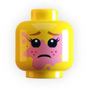 Custom LEGO Girl Bubble Pop on Face Minifig Head