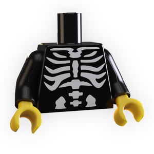 Custom LEGO Halloween Skeleton Minifig Torso