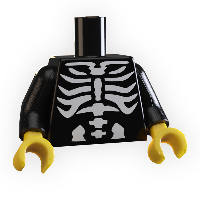 Halloween Skeleton Bones Minifig Torso made using LEGO part