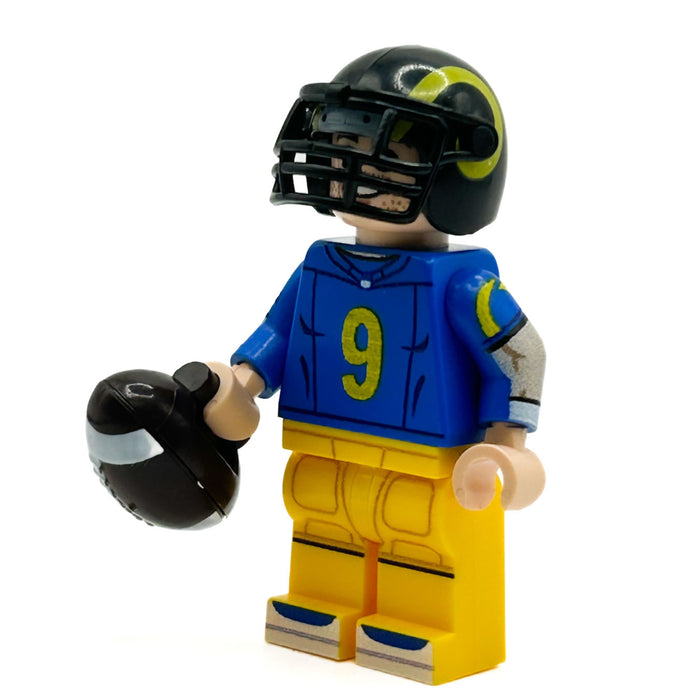 #9 QB LA Football Player Minifig made using LEGO parts