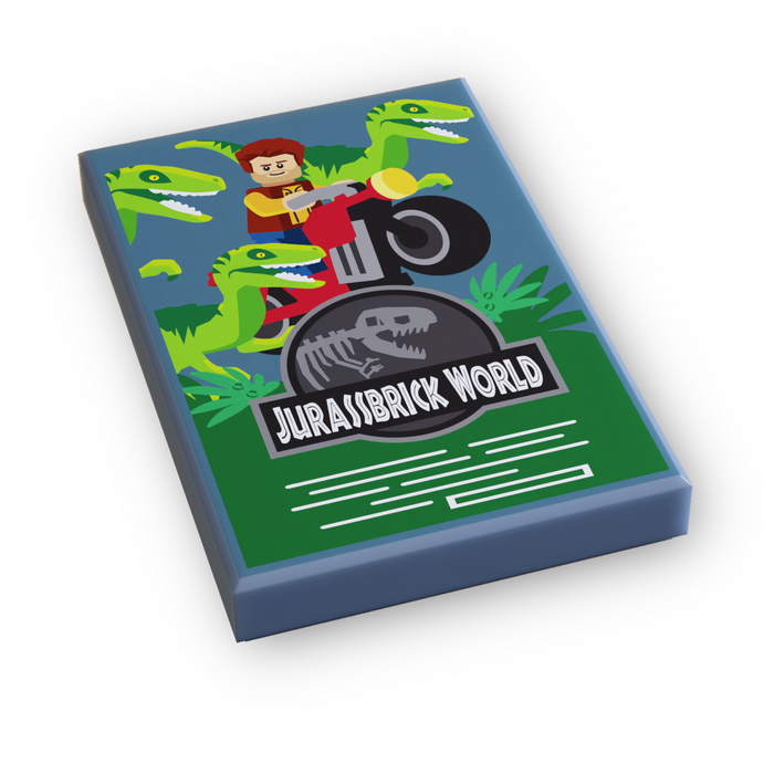 Jurassbrick World Movie Cover (2x3 Tile) made using LEGO part
