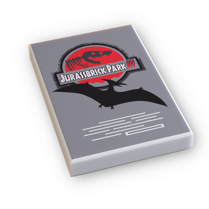 Jurassbrick Park 3 Movie Cover (2x3 Tile) made using LEGO part