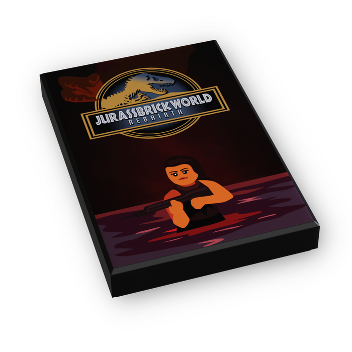 Jurassbrick Rebirth Movie Cover (2x3 Tile) made using LEGO part