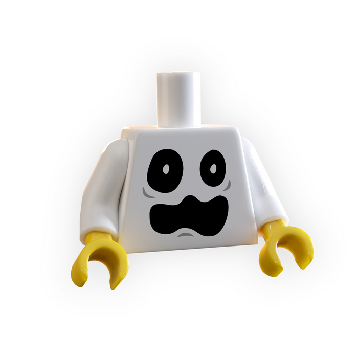Halloween Ghost Face Minifig Torso made using LEGO parts