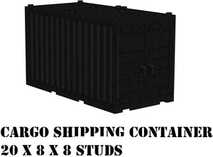 Black Cargo Shipping Container - LEGO Minifig Scale, Compatible