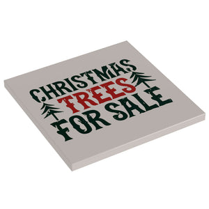 Custom LEGO Christmas Trees for Sale Sign on 6x6 Tile