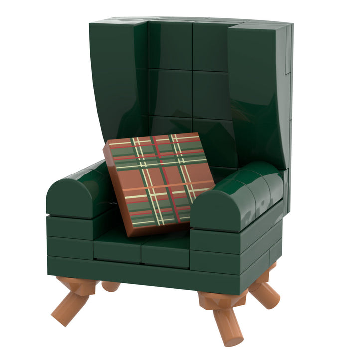 B3 Home Green Kelly Chair w/ Pillow made using LEGO Parts - B3 Customs