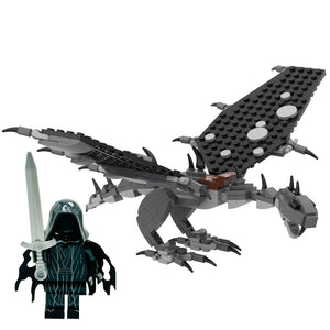 Fell Beast w/ Ringwraith Minifig Building Set made using LEGO parts - B3 Customs