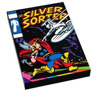 Custom LEGO Silver Sorter Comic Book Tile