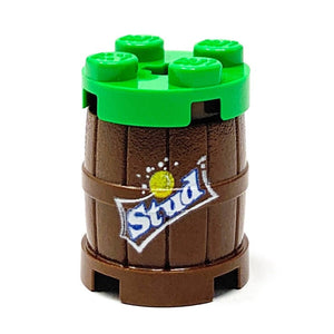 Stud Lemon Lime Soda Barrel / Keg made using LEGO parts